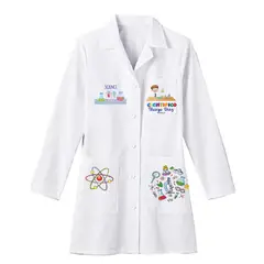 GENERICO - Bata Escolar Niños Científicos Personalizada Nombre + Gafas