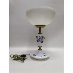 GENERICO - Lampara Mesa France Cristal Opalina Y Óleo 1920
