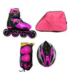 CHICAGO - Patines en Línea Semiprofesionales Con Antichoque Talla L 36-39 Fucsia