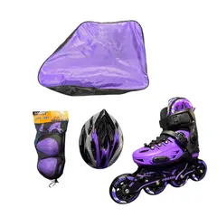 CHICAGO - Patines en Línea Semiprofesionales Con Antichoque Talla L 36-39 Morado