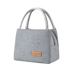 GENERICO - LONCHERA TÉRMICA PORTA COMIDA BOLSA ALMUERZO IMPERMEABLE-GRIS