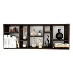 GENERICO - Biblioteca Repisa Flotante Decoración Moderna Color Wengue