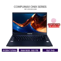 COMPUMAX - Portátil Ryzen 7 5700U RAM 16GB SSD 1TB Pantalla 15.6” FHD / Lector de Huella