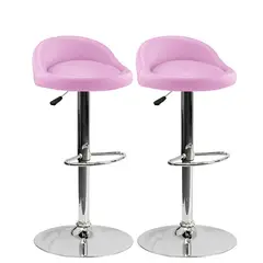 GENERICO - 2 Sillas Bar Butaco Alta Giratoria Barra Bar Cocina Refsantana CromadoLila