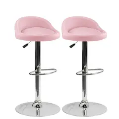 DIMATEX LEON - 2 Sillas Bar Butaco Alta Giratoria Barra Bar Cocina Refsantana CromadoRosa