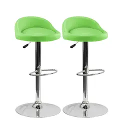 GENERICO - 2 Sillas Bar Butaco Alta Giratoria Barra Bar Cocina Refsantana CromadoVerde Neon