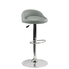 DIMATEX LEON - Silla Bar Butaco Alta Giratoria Barra Bar Cocina Refsantana Gris