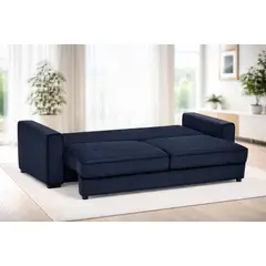 SOFA MARKET - Sofa Cama Cajon Sam 2 Puestos Tela Azul