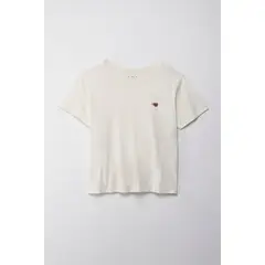 TENNIS - Camiseta con estampado en punto corazón crudo para mujer