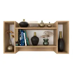 GENERICO - Repisa Flotante C-46 Sujetalibros Biblioteca Moderna Color Amaretto