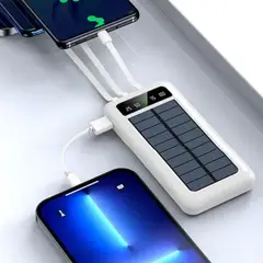 GENERICO - Cargador Power Bank Portatil 4 En 1 Carga Solar 20000 Mah