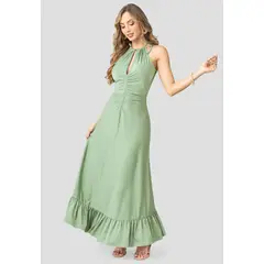 MARKETING PERSONAL - Vestido Largo Mujer Verde Matcha Mp 110420
