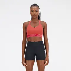 NEW BALANCE - Top Crop Pace Bra 3 Naranja Mujer