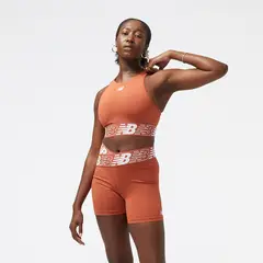 NEW BALANCE - Top Original Relentless Crop Bra Naranja Mujer