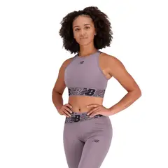 NEW BALANCE - Top Original Relentless Crop Bra Lila Para Mujer