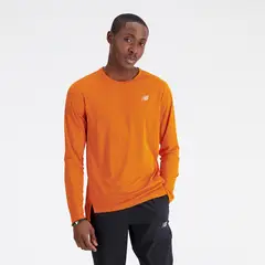 NEW BALANCE - Camisa Deportiva Marca Accelerate Naranja Hombre