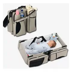 KIDSHOP - Morral Pañalera Portátil 3 En 1 Impermeable SB-1 Azul