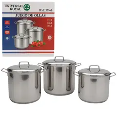 DESSINI - Juego De Ollas Bateria Cocina Olla Sopera Grandes 6pcs Acero