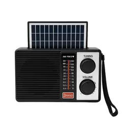 GENERICO - Radio Am Fm Portatil Solar Recargable 3 Bandas Usb Sd