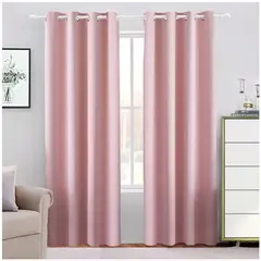 ONE PIXEL - Cortina 100% Blackout Engomada Termica Set 2 140x225 - Rosa