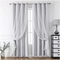 ONE PIXEL - Cortina Blackout Anti Luz, 2 Paños 132x244 - Gris