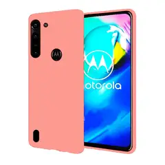 GENERICO - Funda Estuche Silicone Case Compatible Motorola G8 Power Lite Rosa