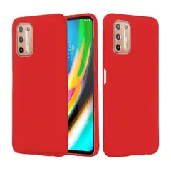 GENERICO - Funda Estuche Silicone Case Compatible Con Motorola G9 Plus Rojo