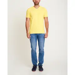 NO DRAMA - Camiseta cuello v Amarillo CAMICUEVAMA