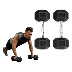 GENERICO - Mancuerna x par 5 Kg Encauchetada total 10kg