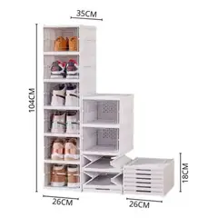 GENERICO - ORGANIZADOR DE ZAPATOS DE 6 GABETAS BLANCO