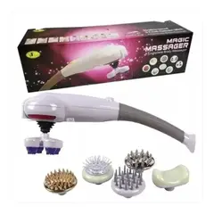 MAGIC MASSAGER - Masajeador Relajador 7 En 1 + Puntas Color Gris 110V