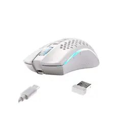 REDRAGON - Mouse Gamer Storm Pro M808-KS Inalámbrico Blanco + RGB
