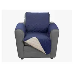 INNOVA - Protector Sofa 1 Puesto Azul Con Beige Semi Impermeable