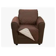 INNOVA - Protector Sofa 1 Puesto Cafe Con Beige Semi Impermeable