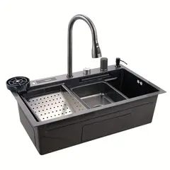 ZERRUTTI - Lavaplatos Moderno 9954 YC, Acero Inoxidable. 75x45 Cm