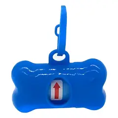 GENERICO - Porta Bolsa Huesito Para Mascotas + Bolsa - AZUL
