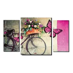 GENERICO - Cuadro Decorativo Bicicleta Y Mariposa Vintage