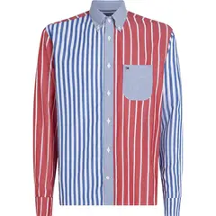 TOMMY HILFIGER - Camisa roja flex poplin de corte regular
