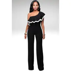 NEGRELI - ENTERIZO DE MUJER FORMAL CASUAL DE UN HOMBRO REF-1029