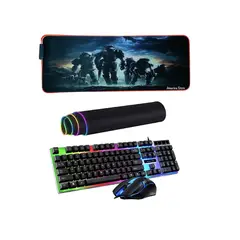 GENERICO - Combo Pad Mouse Rgb 80cm X 30cm + Teclado Y Mouse Gamer G03