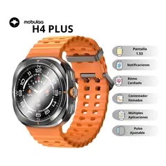 MOBULA - Reloj Inteligente Mobulaa MS Ultra 1 Diseño Deportivo Naranja
