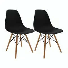GENERICO - Silla Eames Comedor Sala Estar Moderna negro X2 Unidades