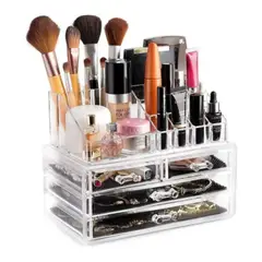 GENERICO - Organizador de Maquillaje Cosmetiquera 3 Niveles en Acrilico
