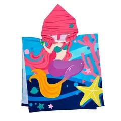 TELARY - TOALLA INFANTIL TIPO PONCHO SIRENA