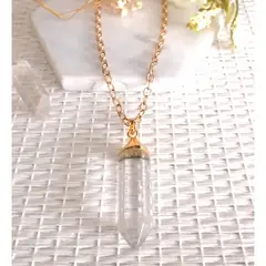 GENERICO - Collar para mujer cuarzo cristal pendulo Diana Rodriguez Accesorios