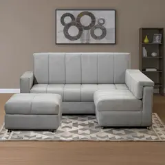 GENERICO - Juego de Sala Arrecife Gris Plata 5 Puestos Amaika