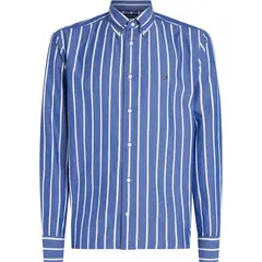 TOMMY HILFIGER - Camiseta azul Poplin con Diseño de Rayas