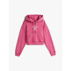 TOMMY HILFIGER - Buzo Rosa holgado con capota y escudo Tommy Jeans