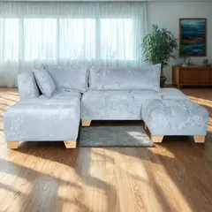 ARMONIA HOME - Sofá Gris Plata en L Madrid 7PTOS