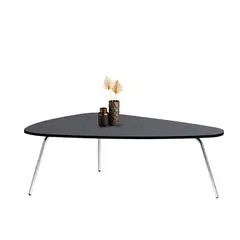 DKO DESIGN - Mesa de Centro London H Negra Patas cromadas 40x110x68